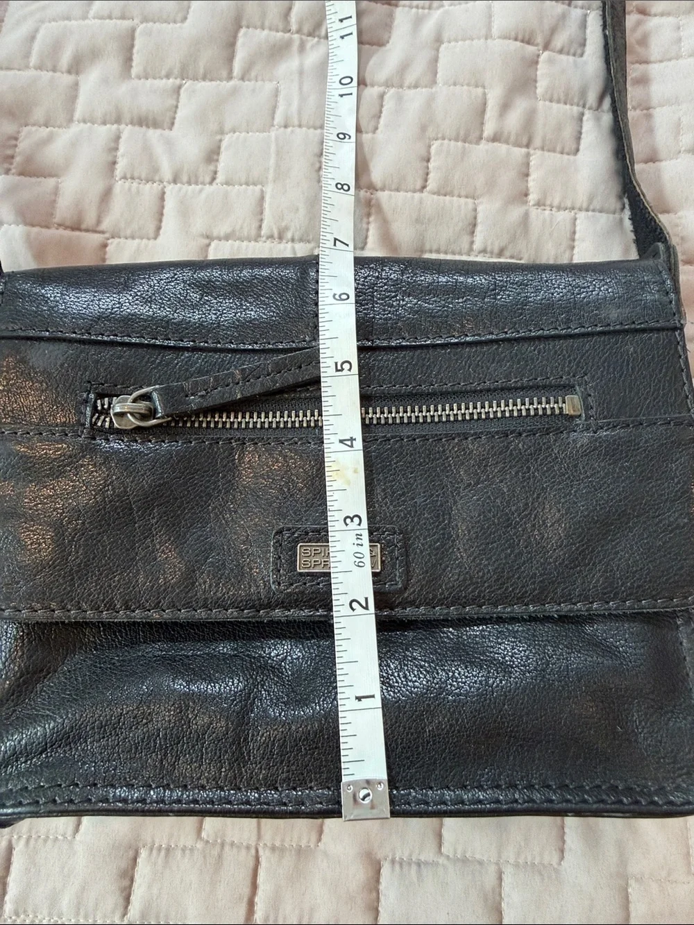 Spikes & Sparrow Black  Crossbody Shoulder Bag with Adjustable Strap